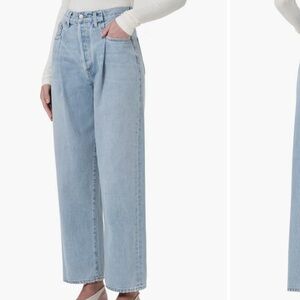 Agolde fold waistband wide leg jeans